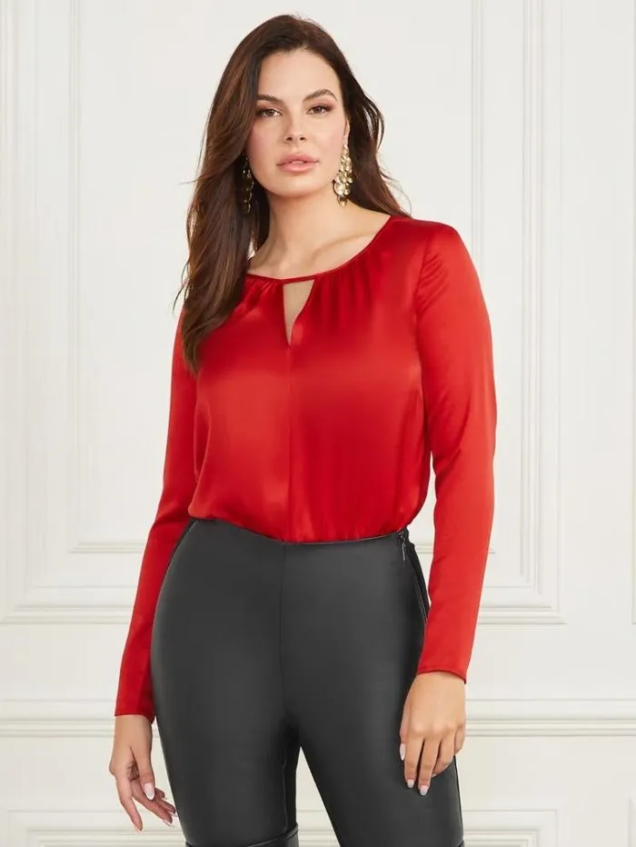 Women Tops And Sweaters Marciano Jenni Bodysuit Red Hot