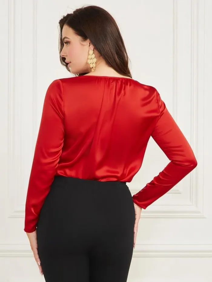 Women Tops And Sweaters Marciano Jenni Bodysuit Red Hot