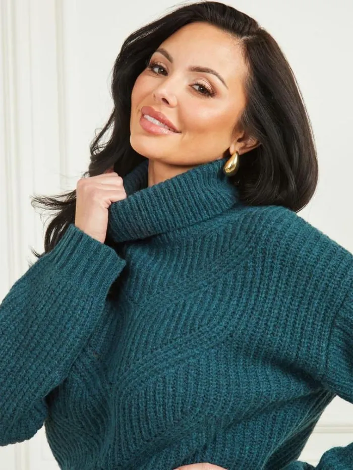 Women Tops And Sweaters Marciano Michelle WoolBlend Sweater Blue Opal