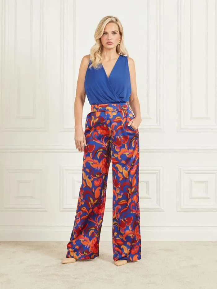 Women Tops And Sweaters Marciano Valencia VNeck Bodysuit Royal Blues Women Tops And Sweaters Marciano Valencia VNeck Bodysuit Royal Blues