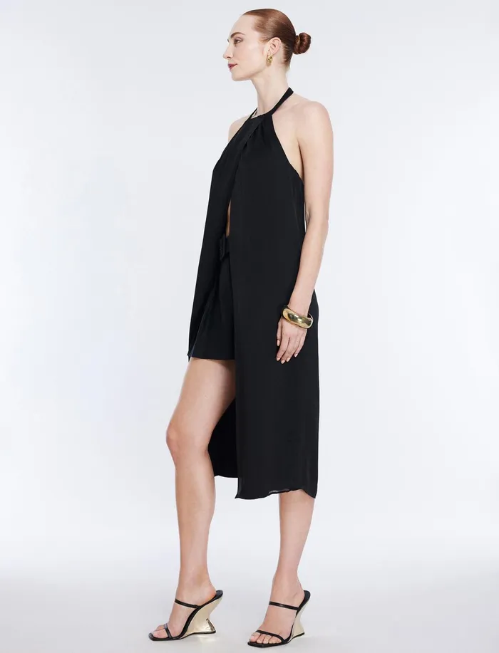 Women Tops BCBG Halter Tunic Top Black