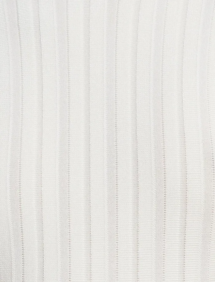 Women Tops BCBG White Long Sleeve Peplum Knit Top Gardenia
