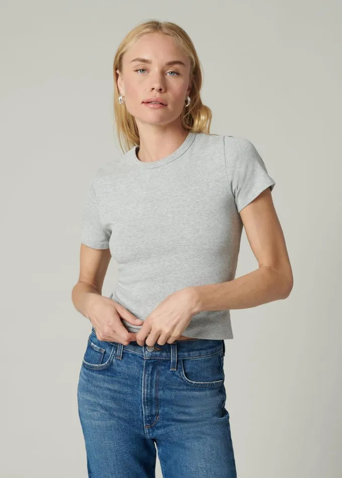 Women Tops Joe039s Jeans THE BABY TEE Heather Grey