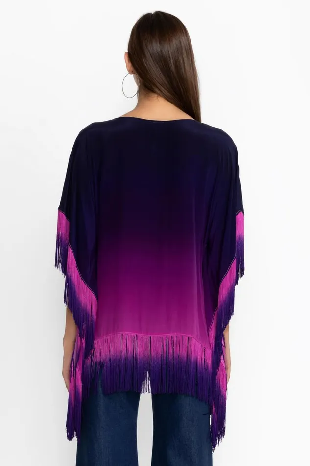 Women Tops Johnny Was ALANI OMBRE PONCHO Violet Indigo Women Tops Johnny Was ALANI OMBRE PONCHO Violet Indigo