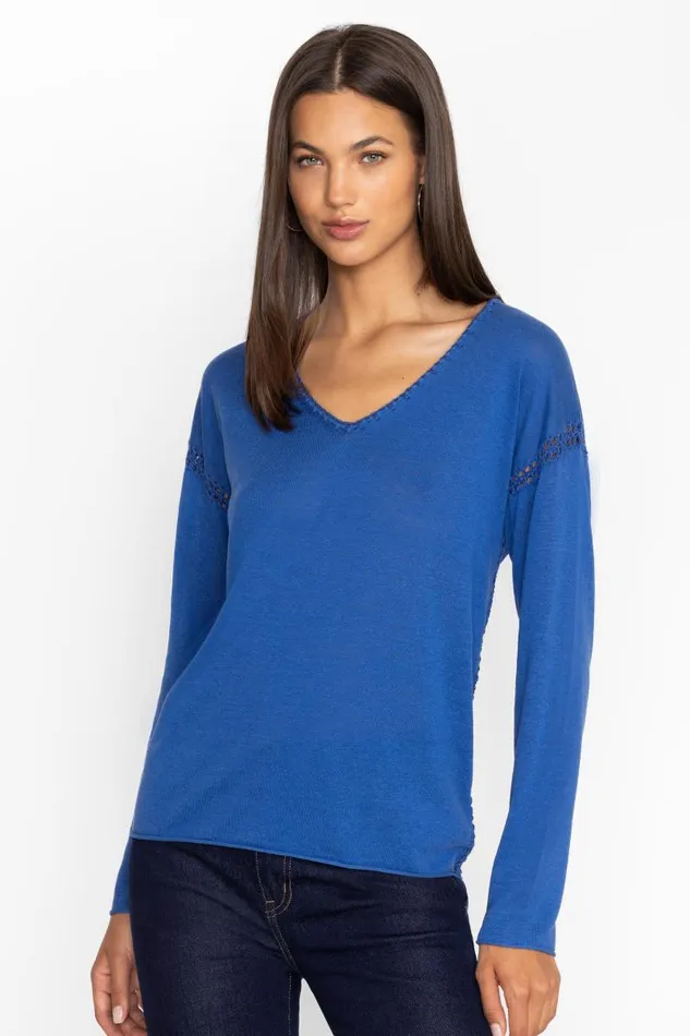 Women Tops Johnny Was THE LIGHTWEIGHT CLASSIC WHIPSTITCH PULLOVER Electric Blue Women Tops Johnny Was THE LIGHTWEIGHT CLASSIC WHIPSTITCH PULLOVER Electric Blue