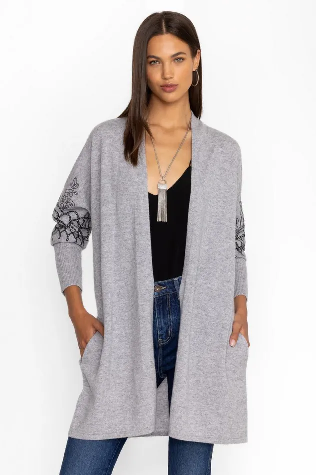 Women Tops Johnny Was THE RELAXED CARDIGAN Grey