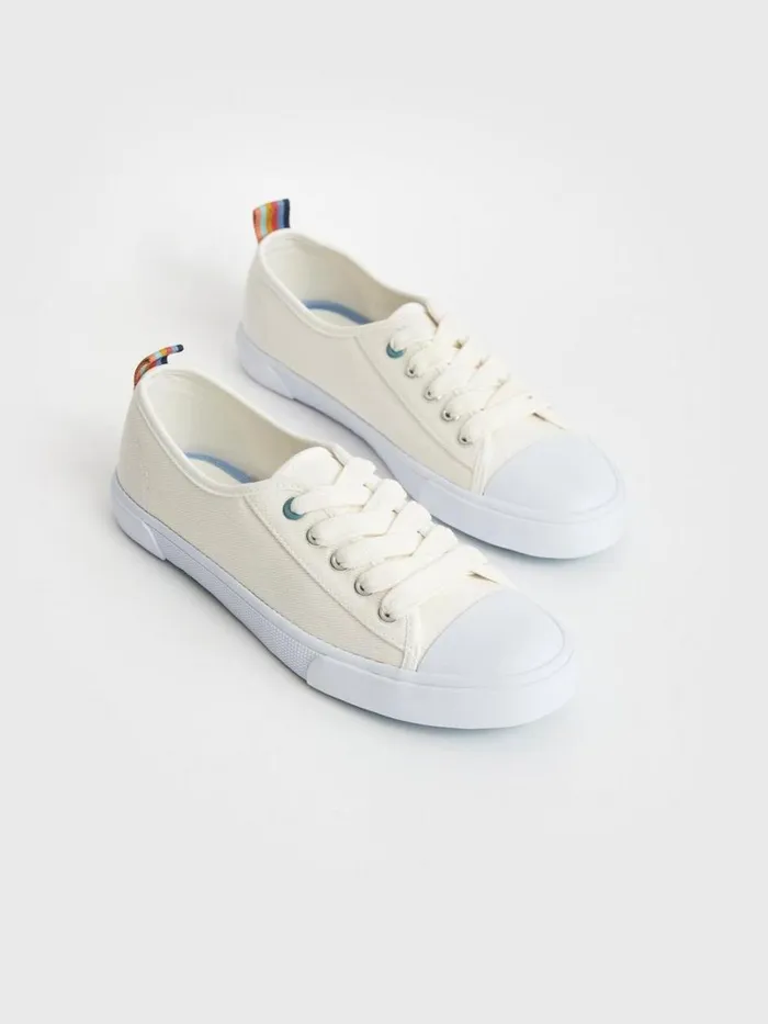 Women TRAINERS White Stuff Piper Plimsolls Natural White