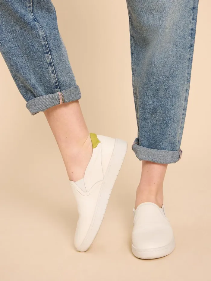 Women TRAINERS White Stuff Primrose Leather Slip On Brilliant White Women TRAINERS White Stuff Primrose Leather Slip On Brilliant White