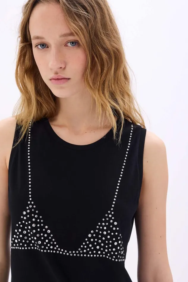 Women Trompe L039oeil Sleeveless Dress Black Black Sonia Rykiel Short Dresses