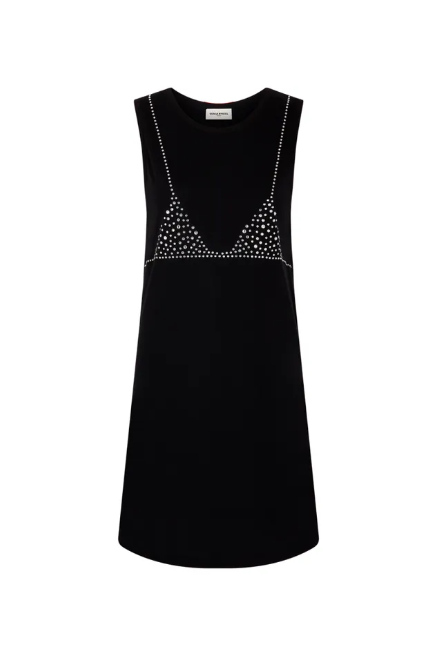 Women Trompe L039oeil Sleeveless Dress Black Black Sonia Rykiel Short Dresses