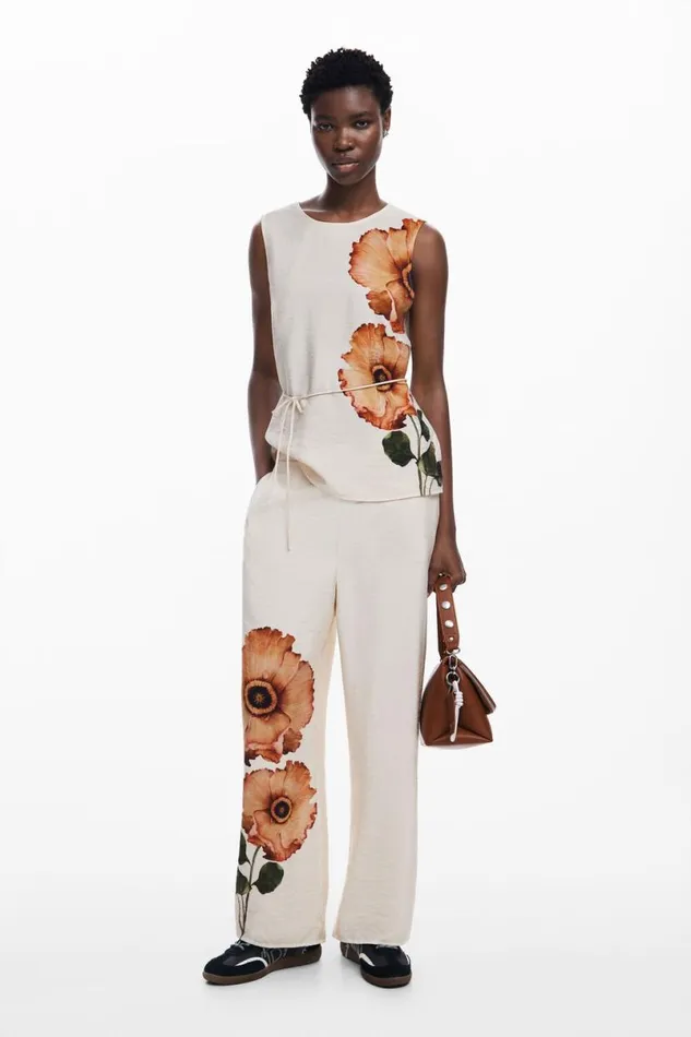 Women Trousers Desigual Floral Pants