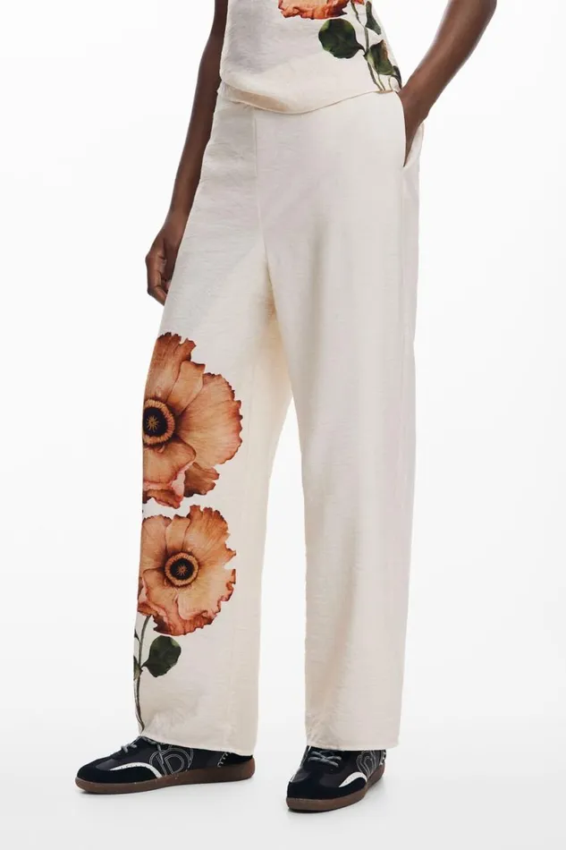 Women Trousers Desigual Floral Pants