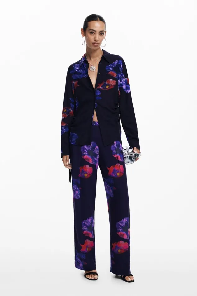Women Trousers Desigual Flowy Floral Pants