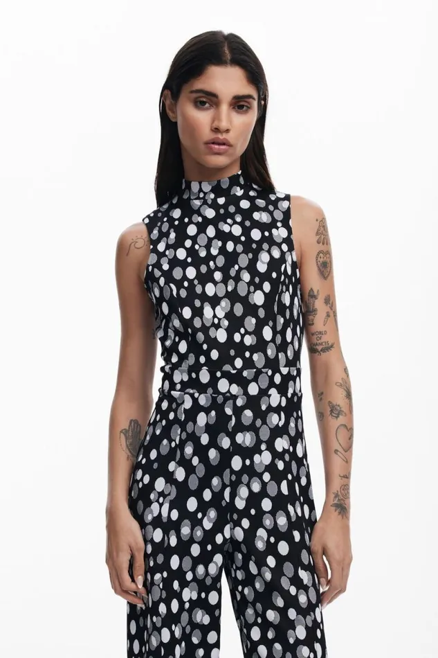 Women Trousers Desigual Polka Dot Jumpsuit