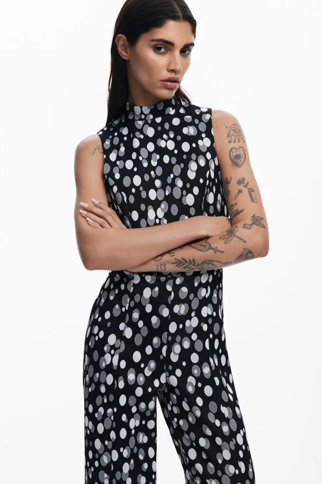 Women Trousers Desigual Polka Dot Jumpsuit
