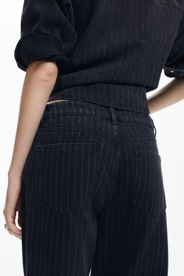 Women Trousers Desigual Straight Jeans With Topstitching