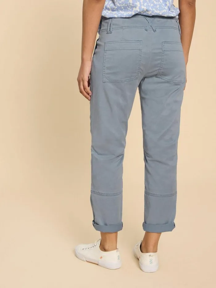 Women TROUSERS White Stuff Blaire Cotton Blend Trouser Mid Blue Women TROUSERS White Stuff Blaire Cotton Blend Trouser Mid Blue
