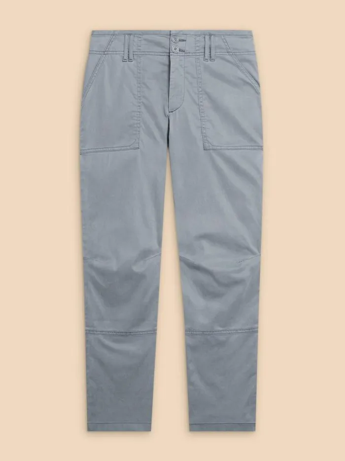 Women TROUSERS White Stuff Blaire Cotton Blend Trouser Mid Blue Women TROUSERS White Stuff Blaire Cotton Blend Trouser Mid Blue
