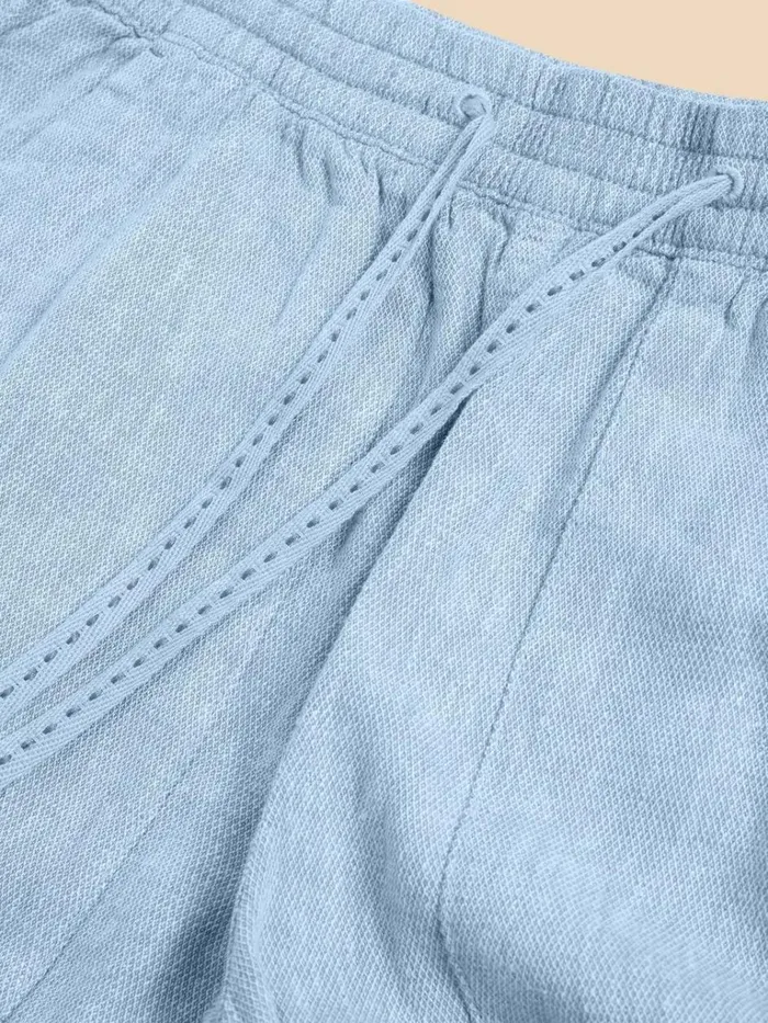 Women TROUSERS White Stuff Elle Linen Blend Short Chambray Blue Women TROUSERS White Stuff Elle Linen Blend Short Chambray Blue