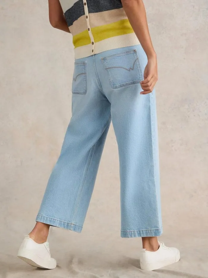 Women TROUSERS White Stuff Tia Wide Leg Crop Jean Light Denim Women TROUSERS White Stuff Tia Wide Leg Crop Jean Light Denim