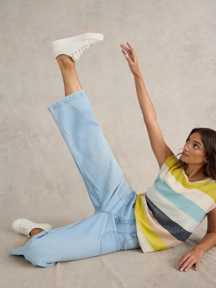 Women TROUSERS White Stuff Tia Wide Leg Crop Jean Light Denim Women TROUSERS White Stuff Tia Wide Leg Crop Jean Light Denim