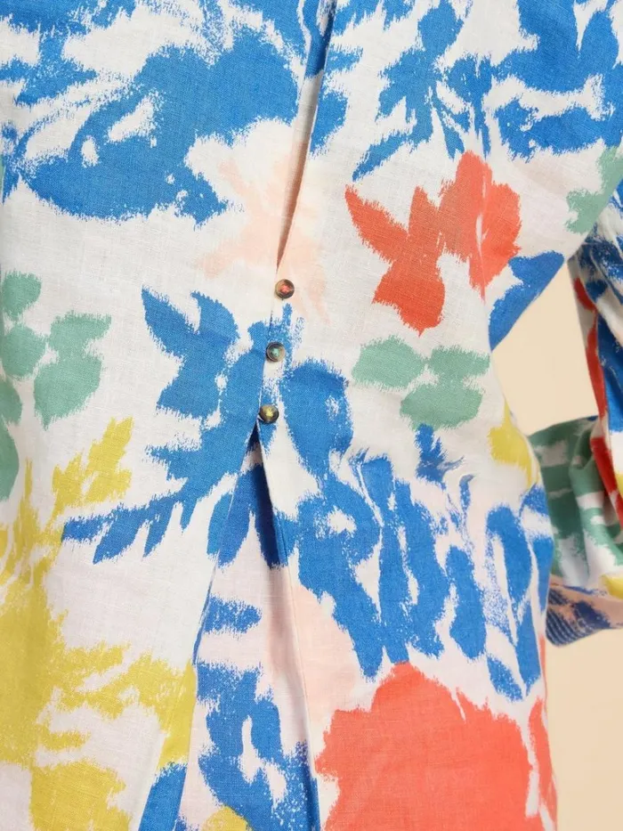 Women TUNICS White Stuff Blaire Linen Tunic Ivory Multi