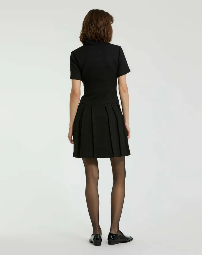 Women Tweed Short Sleeve Blazer Mini Dress Black Every Day Dresses Mac Duggal