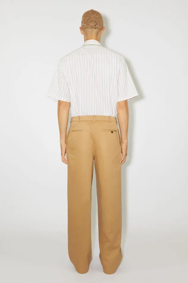 Women Twill Chino Trousers Camel Brown Acne Studios Trousers
