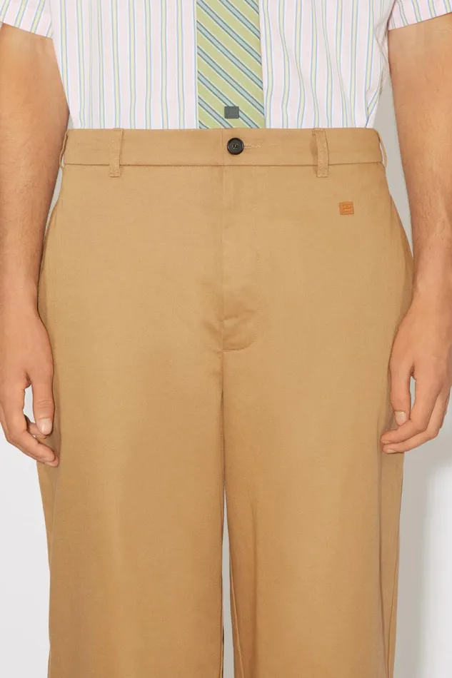 Women Twill Chino Trousers Camel Brown Acne Studios Trousers
