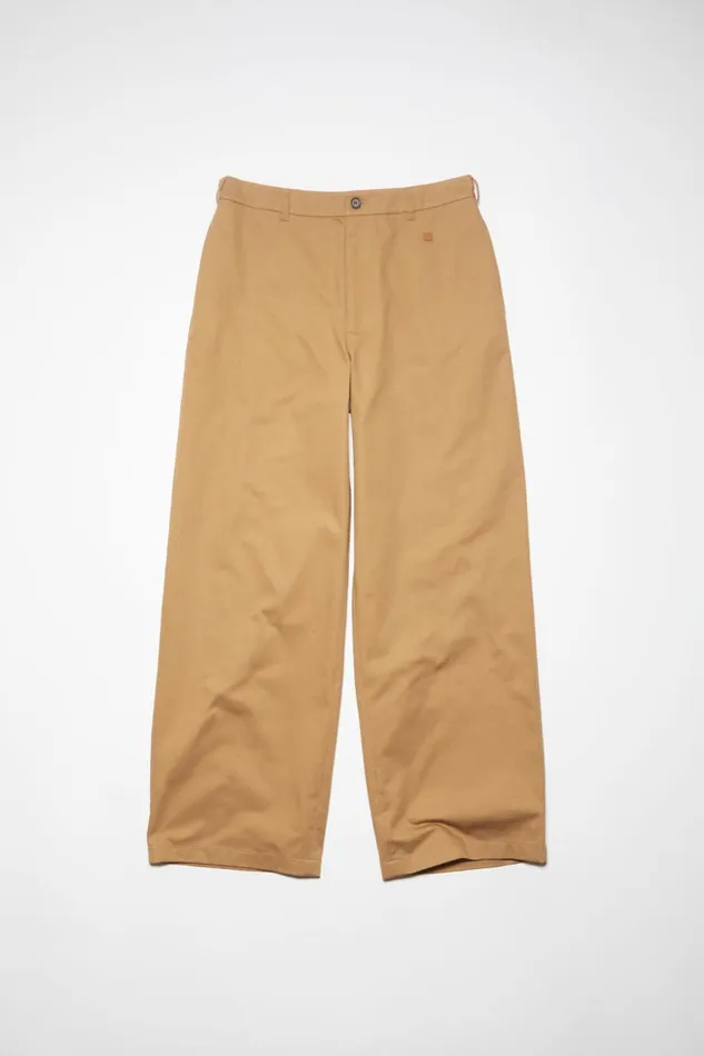 Women Twill Chino Trousers Camel Brown Acne Studios Trousers