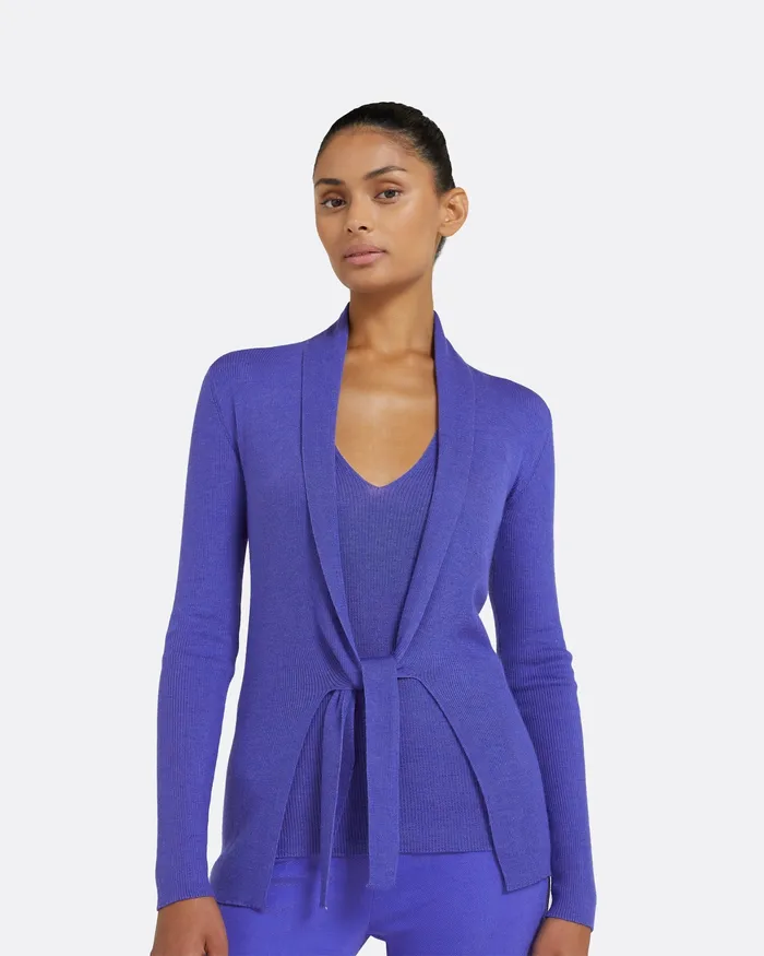 Women Uichama Anemone Blue Knit Cardigan Anemone Blue Knitwear Safiyaa