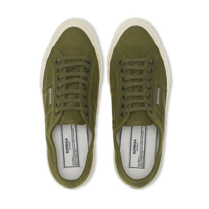 Women Unisex 2750 OG HERRINGBONE Low Cut GREENOFF WHITE Superga Low Cut