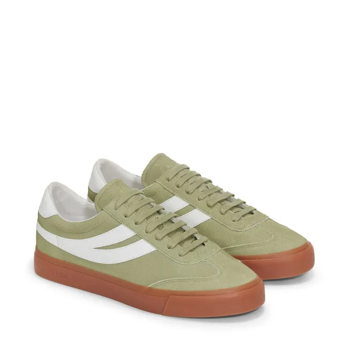 Women Unisex 4834 CLUB S SWALLOW SUEDE Low Cut GREEN SAGEGUM Superga Low Cut