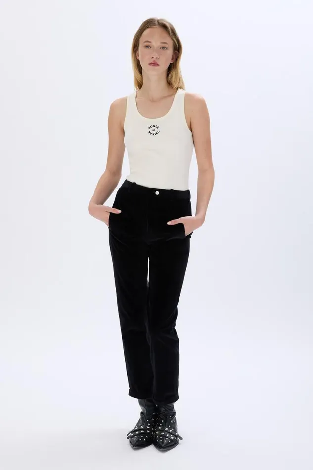 Women Velvet Cigarette Trousers Black Black Sonia Rykiel Trousers And Denim