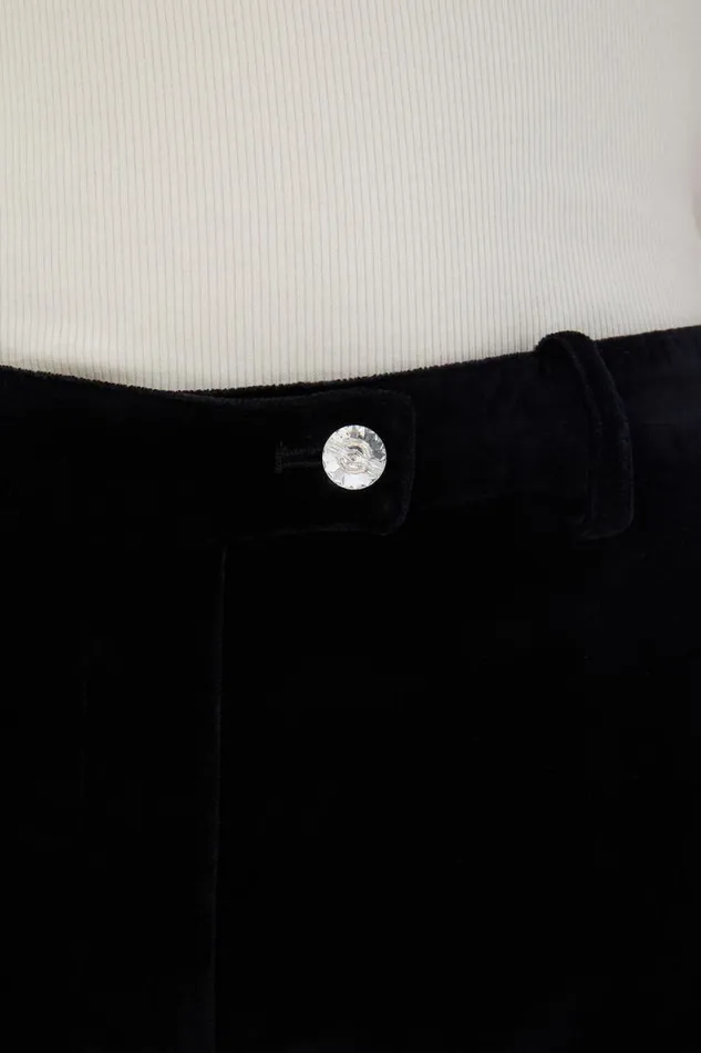 Women Velvet Cigarette Trousers Black Black Sonia Rykiel Trousers And Denim
