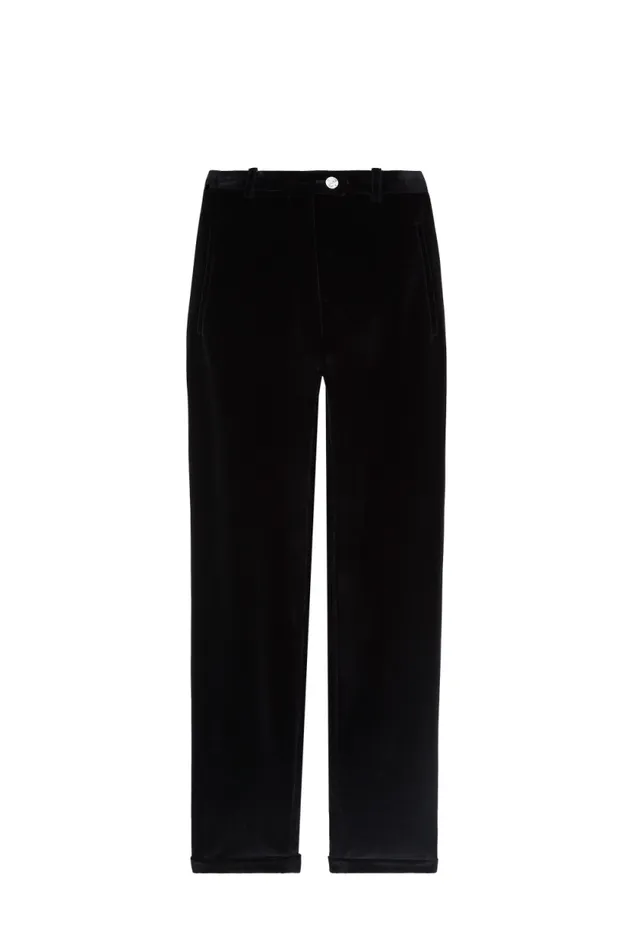 Women Velvet Cigarette Trousers Black Black Sonia Rykiel Trousers And Denim