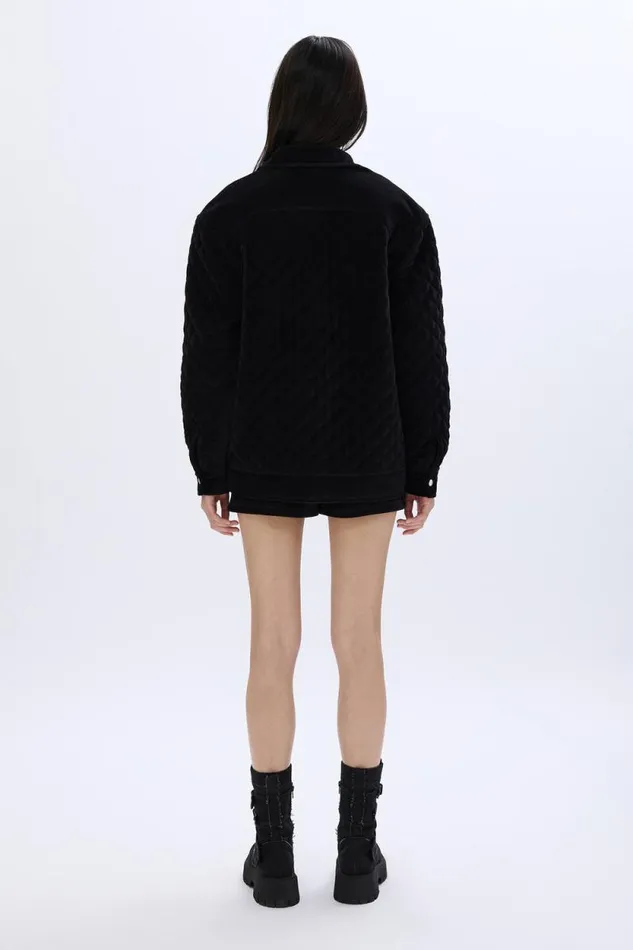 Women Velvet Quilted Jacket Black Black Sonia Rykiel Jackets