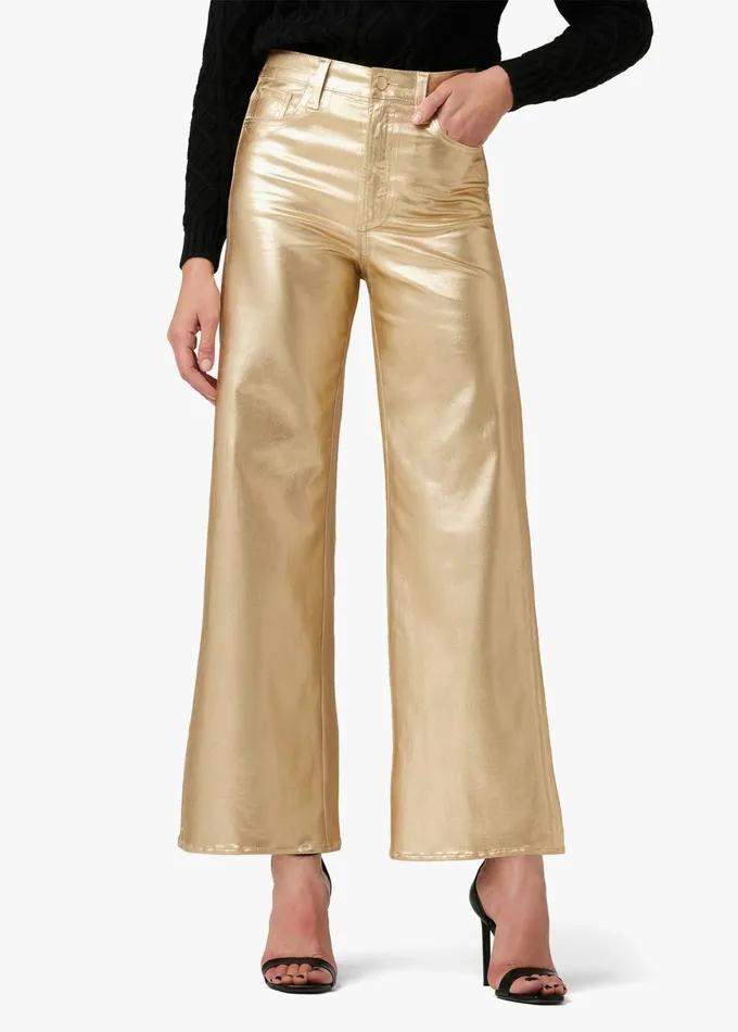 Women Wide Leg Joe039s Jeans THE MIA Gold Foil
