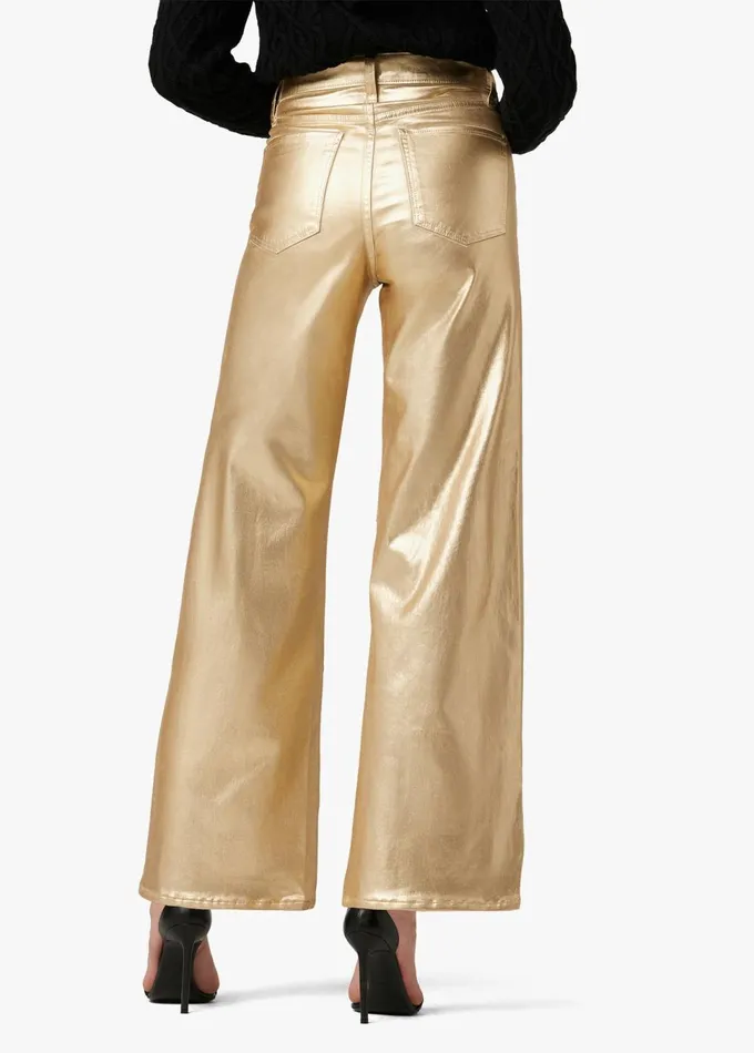 Women Wide Leg Joe039s Jeans THE MIA Gold Foil