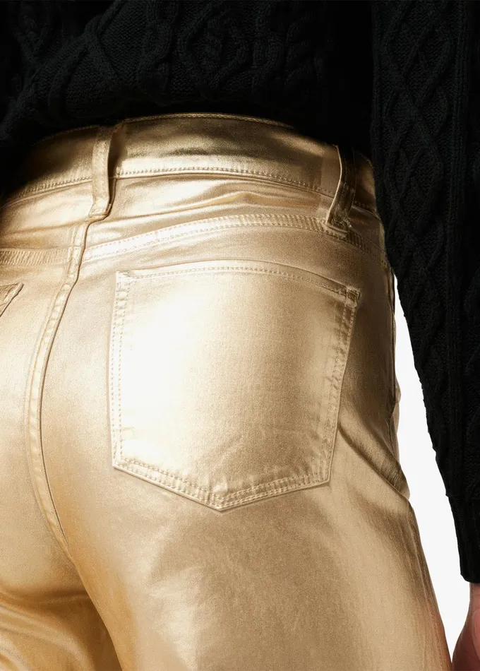 Women Wide Leg Joe039s Jeans THE MIA Gold Foil