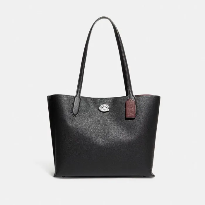 Women Willow Tote Silverblack Coach Totes and Carryalls