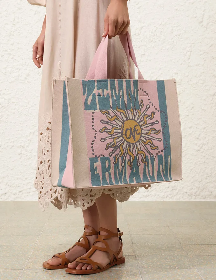 Women Zimmermann Bags Large Jacquard Tote Love Artwork