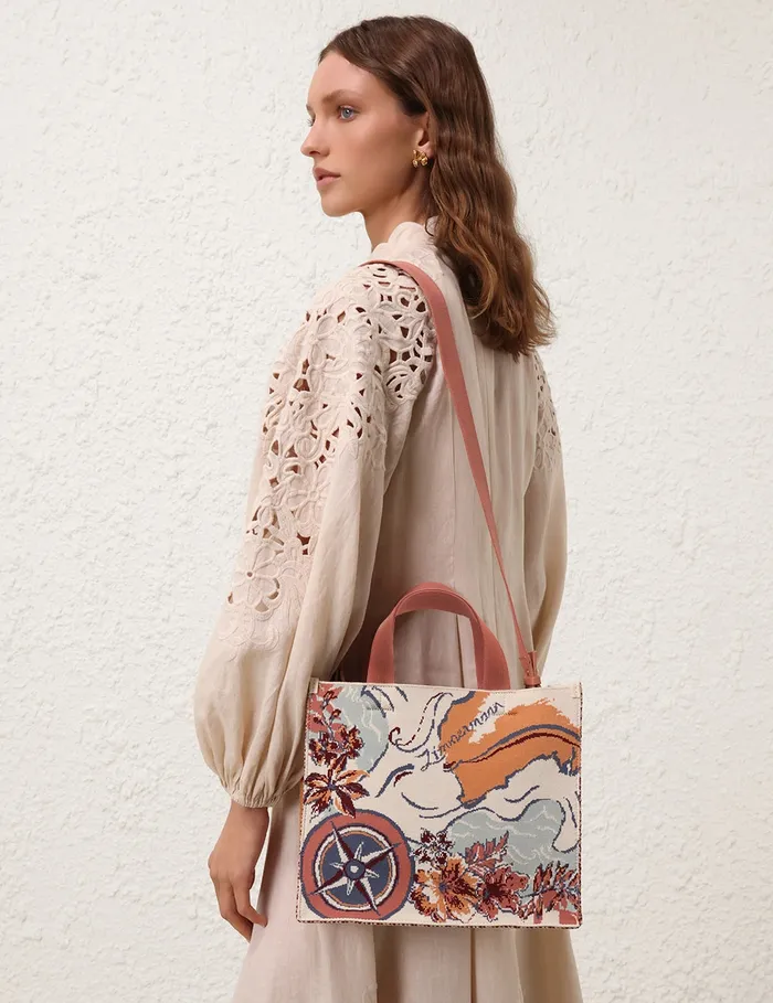 Women Zimmermann Bags Medium Jacquard Tote Nautical Map