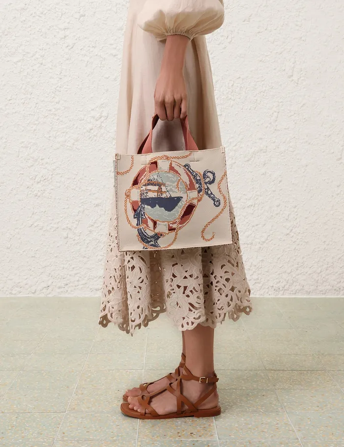 Women Zimmermann Bags Medium Jacquard Tote Nautical Map