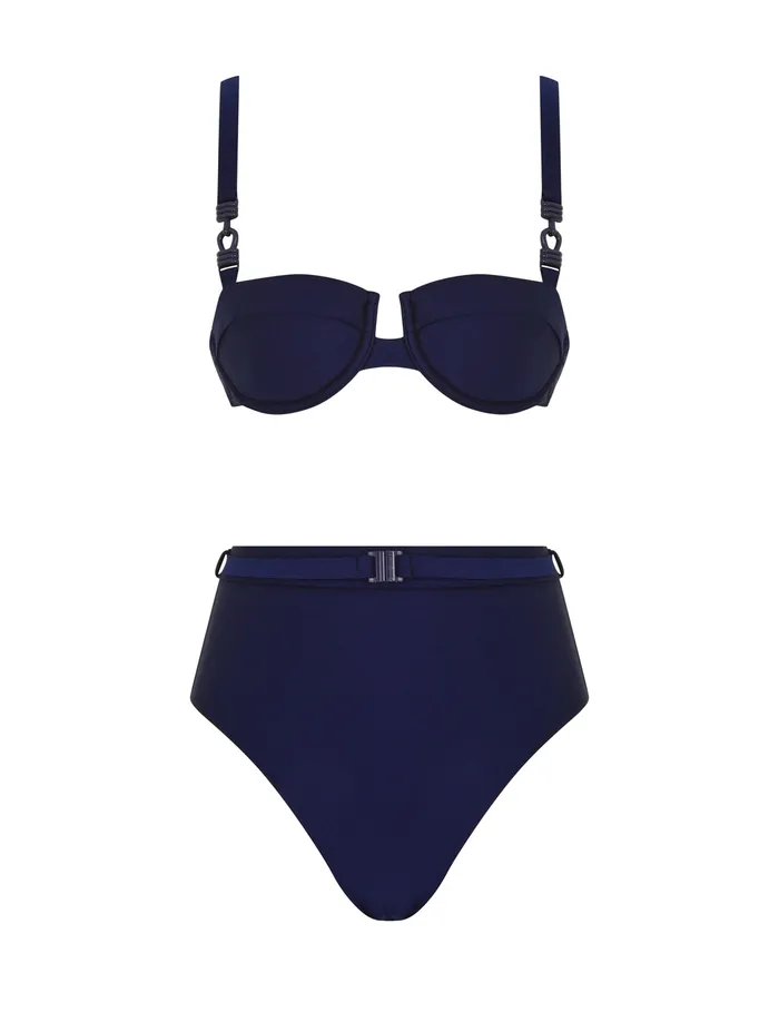 Women Zimmermann Bikinis Everley Trim Balconette Bikini Navy