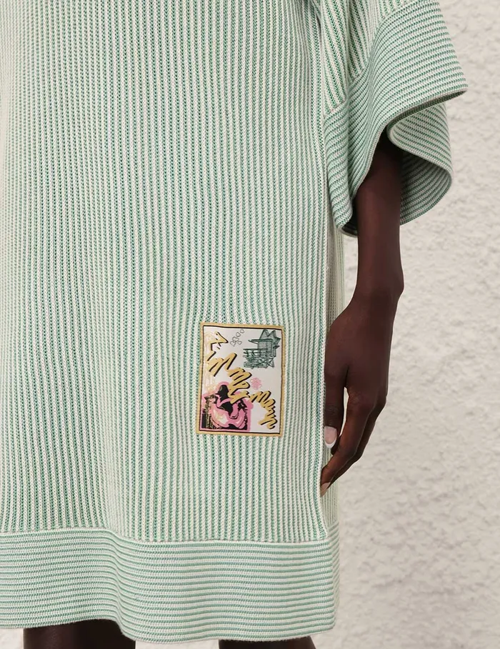 Women Zimmermann Clothing Acacia Stripe Hooded Mini Greencream