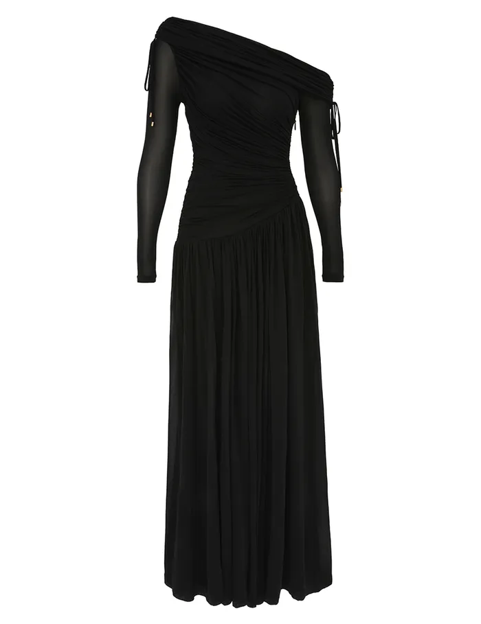 Women Zimmermann Clothing Crush Asymmetrical Midi Dress Black