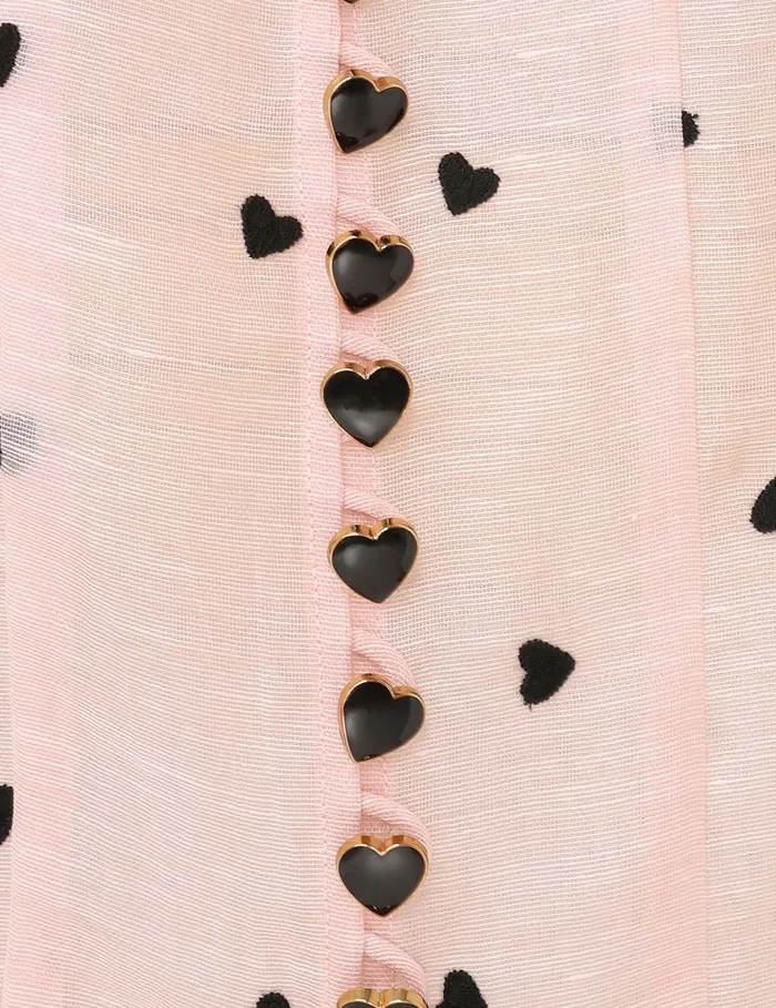 Women Zimmermann Clothing Crush Embroidered Blouse Pink Hearts