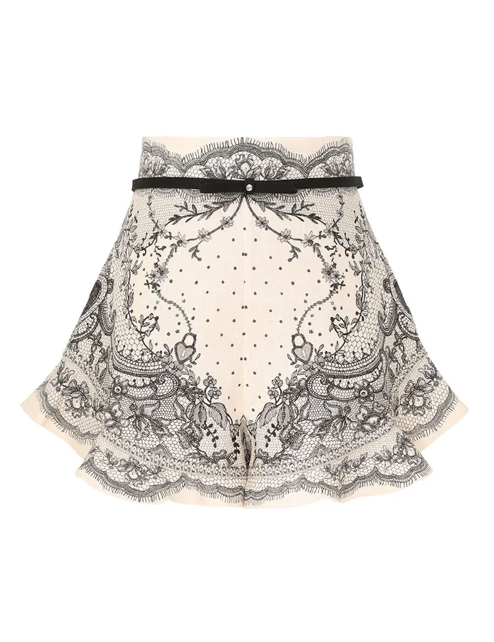 Women Zimmermann Clothing Crush Flat Front Frill Short Ivory Locket