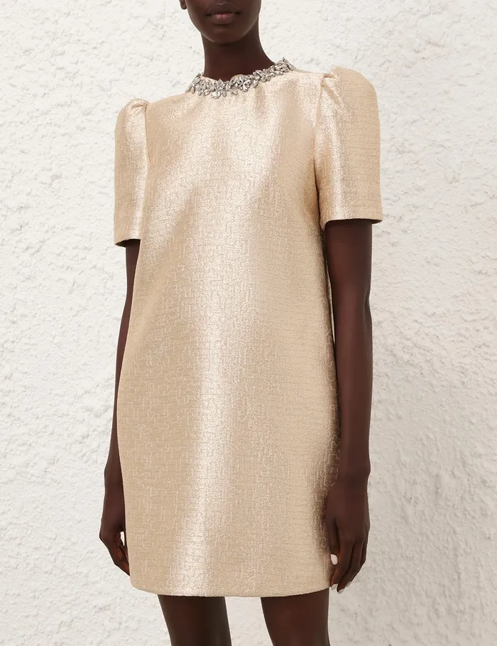 Women Zimmermann Clothing Crush Shift Dress Gold